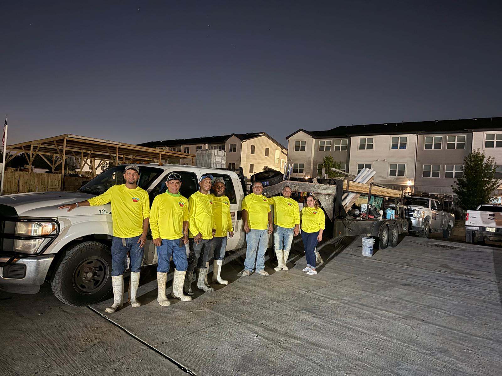The Concrete Creations crew on a Spring TX project site