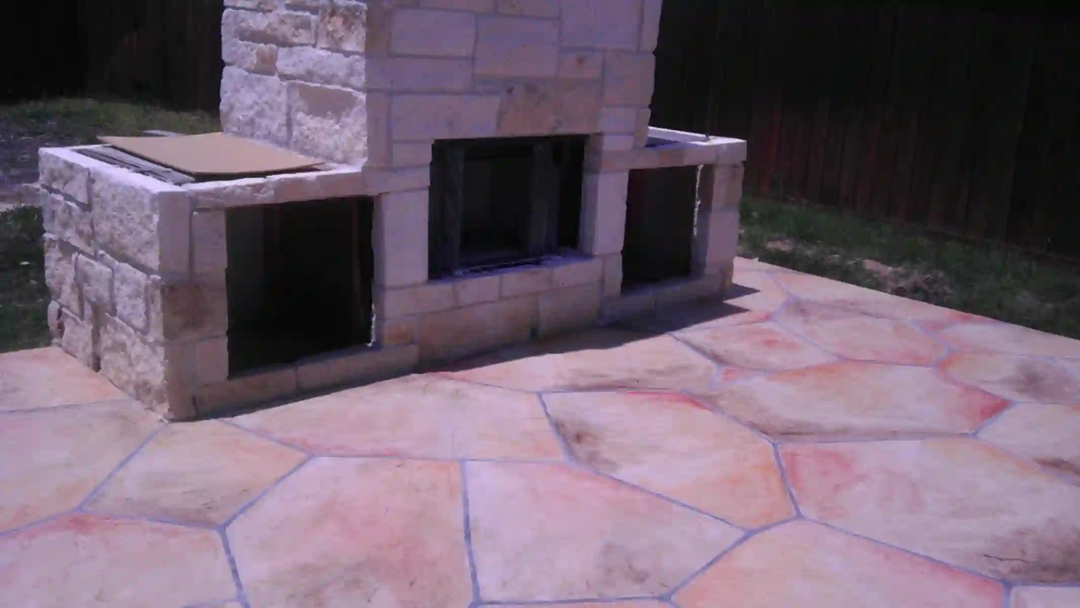 Stamped concrete walkway