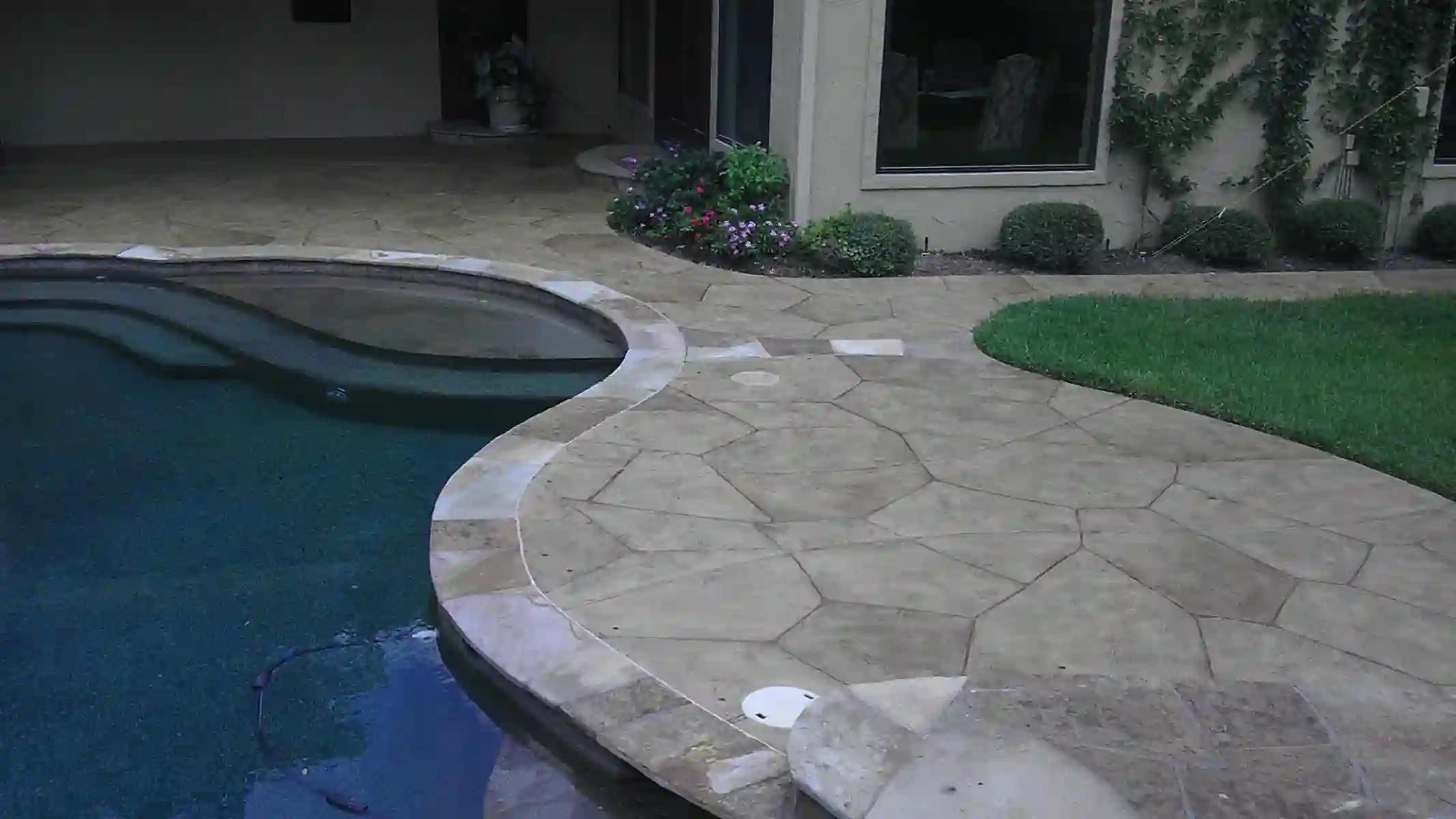 Stamped concrete patio in Spring, TX