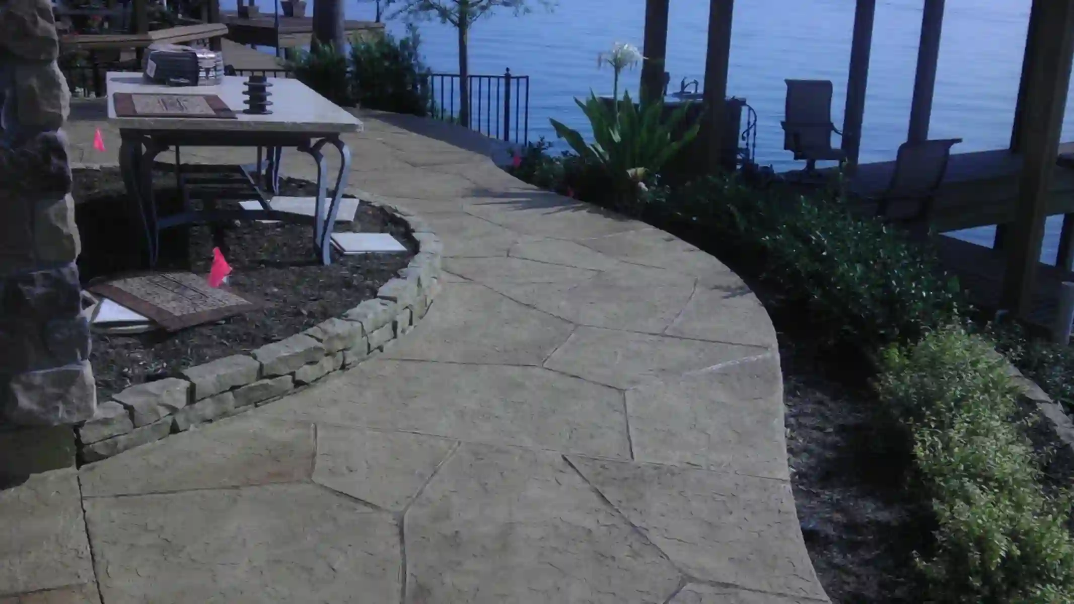 Stamped concrete driveway