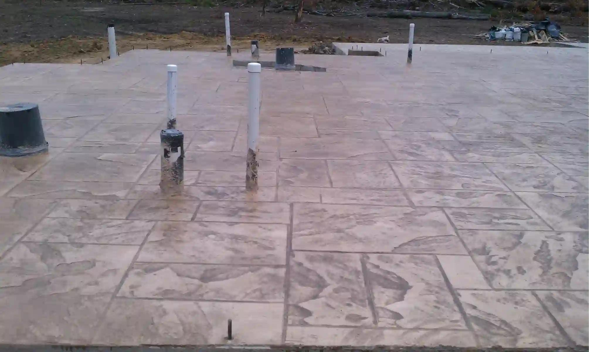 Stamped concrete patio