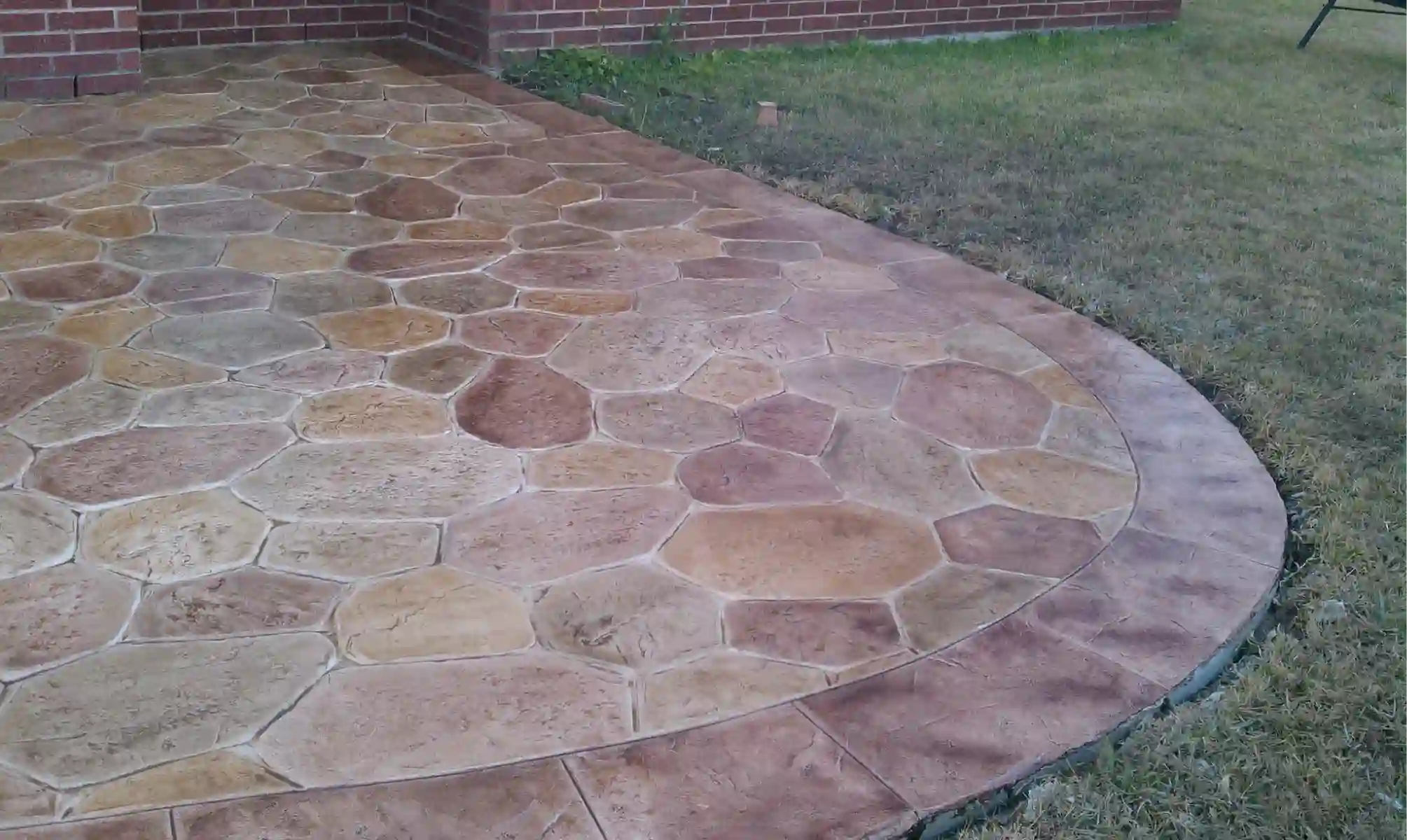 Stamped concrete finish