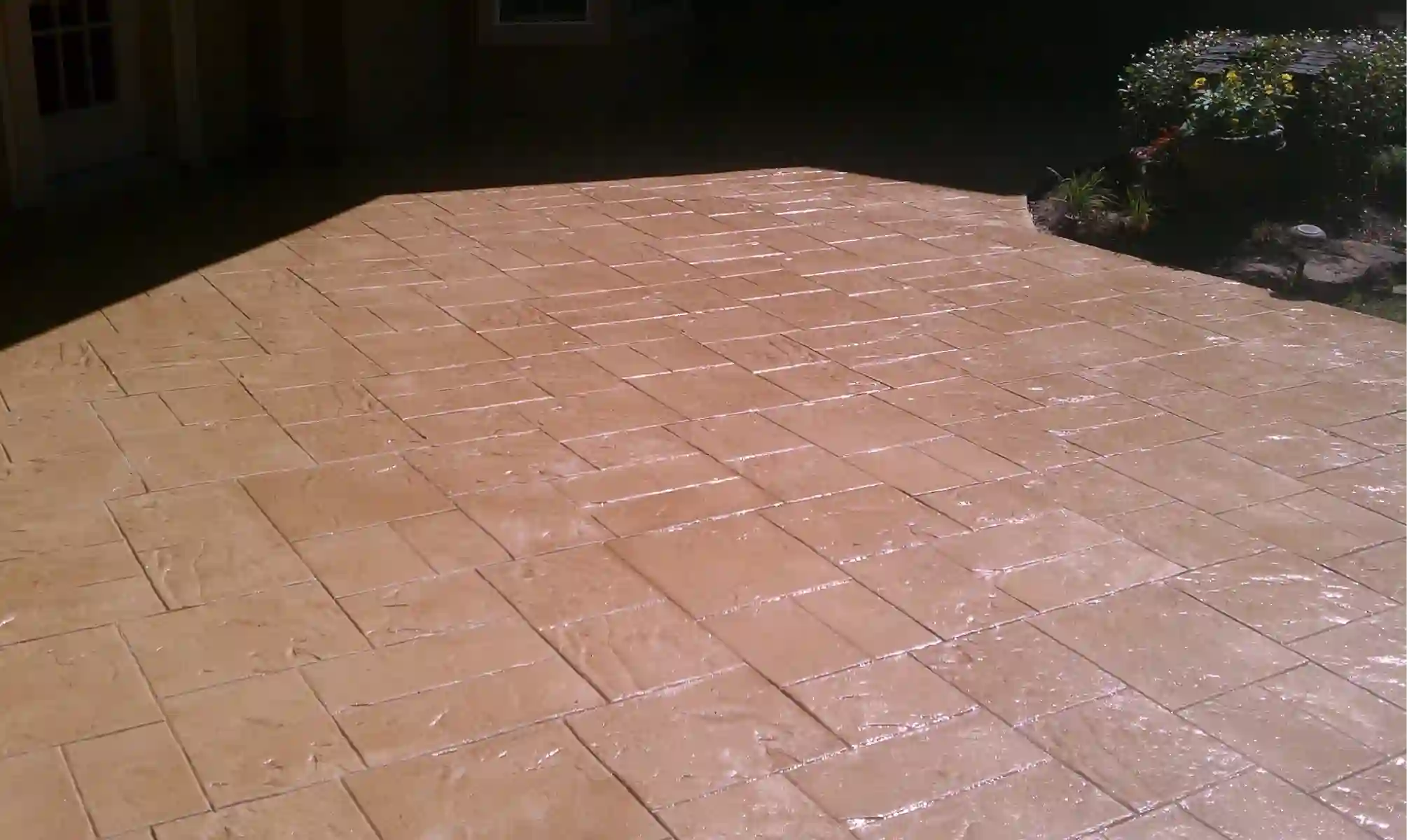 Stamped concrete area