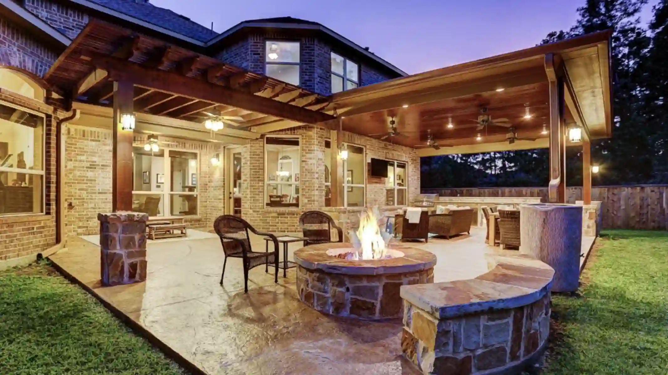 Concrete patio area
